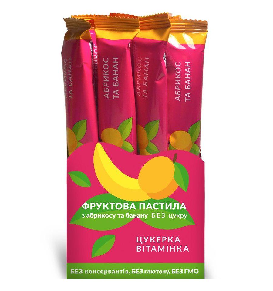 Пастила абрикос та банан Alexis без цукру упаковка 18 шт. 350 г Пастила абрикос та банан Alexis без цукру упаковка 18 шт. 350 г