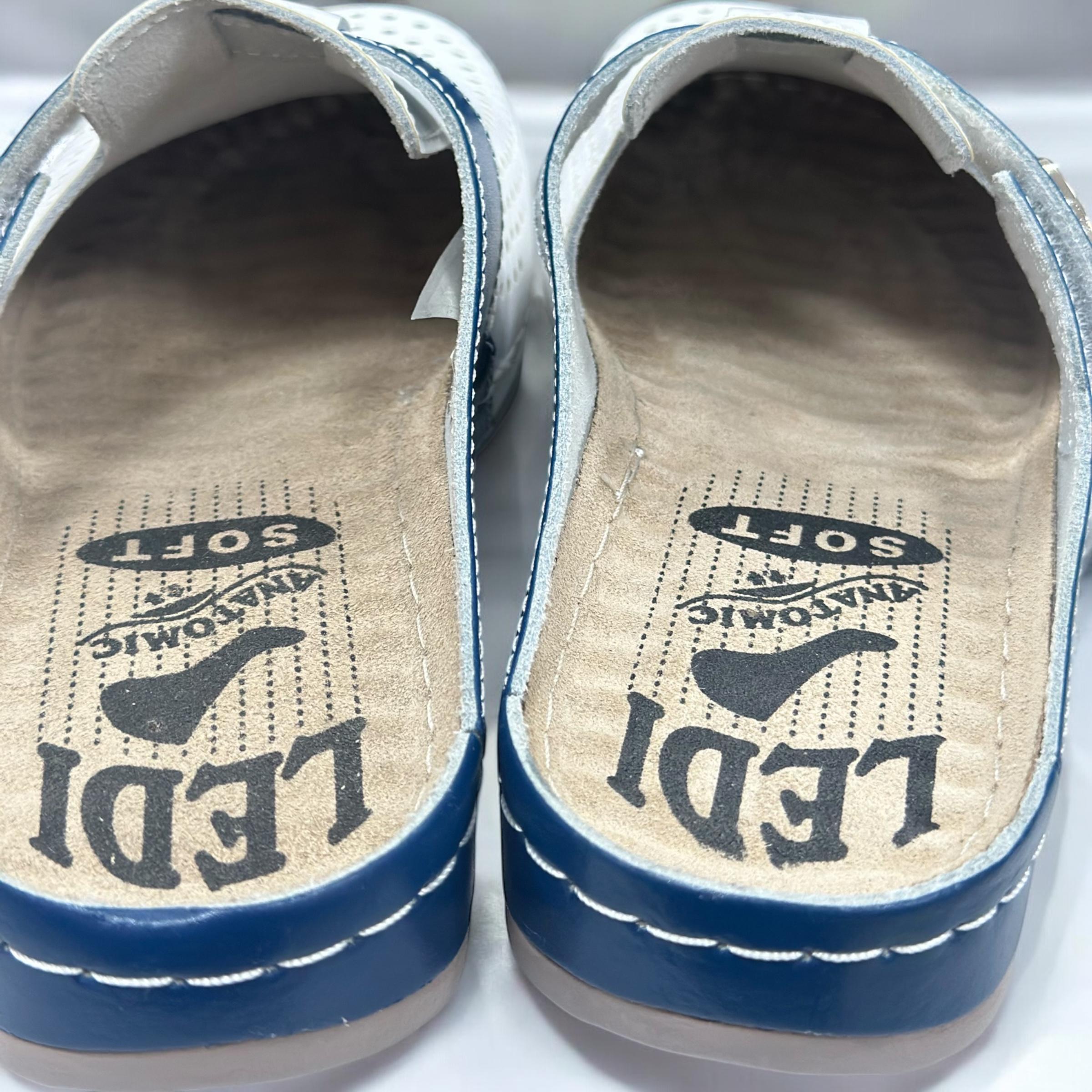 Сабо женские Ledi Anatomic р. 36 Белый/Синий (25333895) - фото 6 Сабо женские Ledi Anatomic р. 36 Белый/Синий (25333895) - фото 6