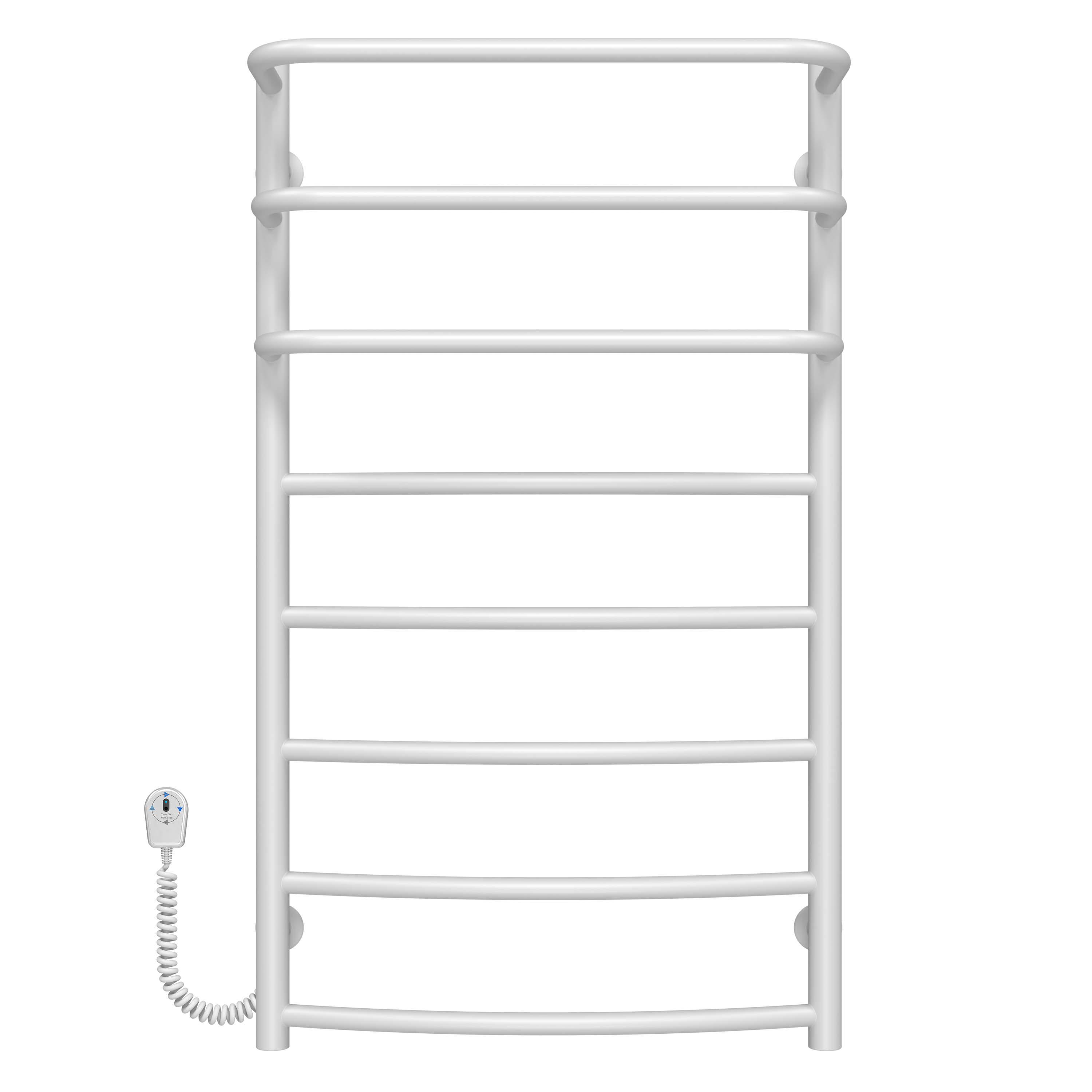 Полотенцесушитель электрический Deffi Каскад Дуга П8 EF16 левое подключение нержавеющая сталь 500х900 мм Белый (C.KD.90.50.8.EWL5)