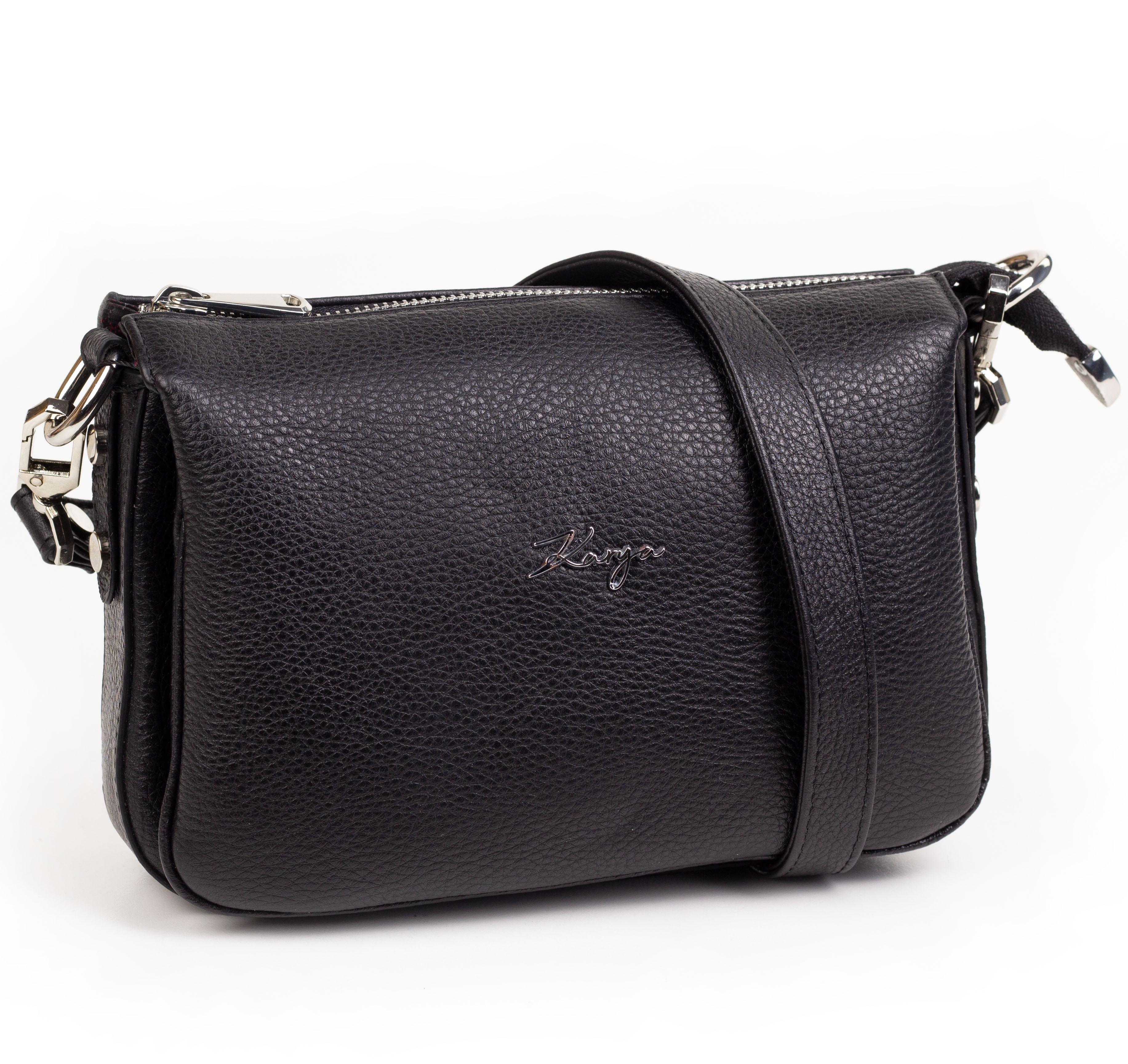 Сумка жіноча шкіряна кросс-боді Karya 5069-45 Чорний