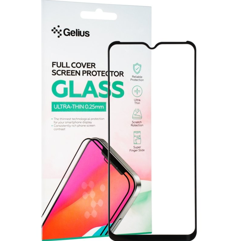 Защитное стекло Gelius Full Cover Ultra-Thin 0.25mm для Realme C33 Black