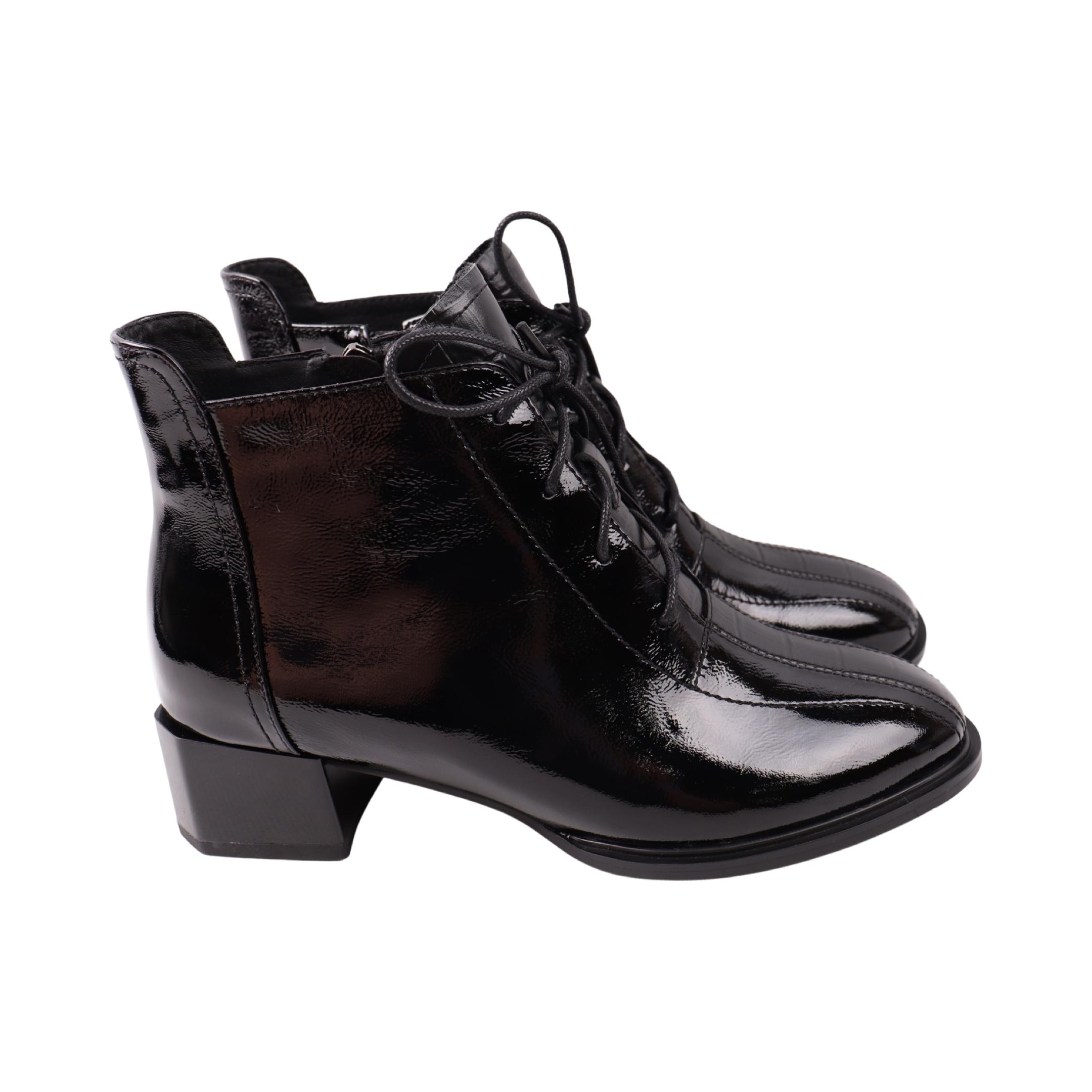 Ботильоны женские Velly натуральная лакированная кожа р. 33 Черный (134-23DH)