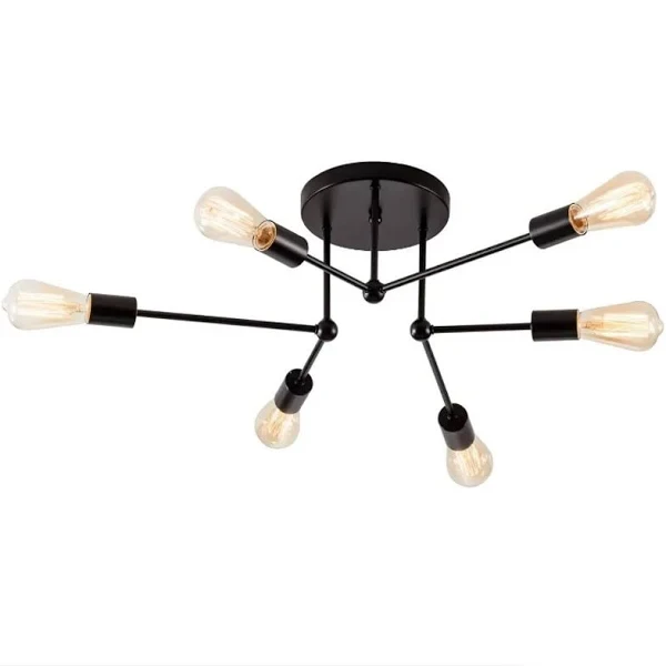 Люстра лофт 6xE27х25LED R Черный