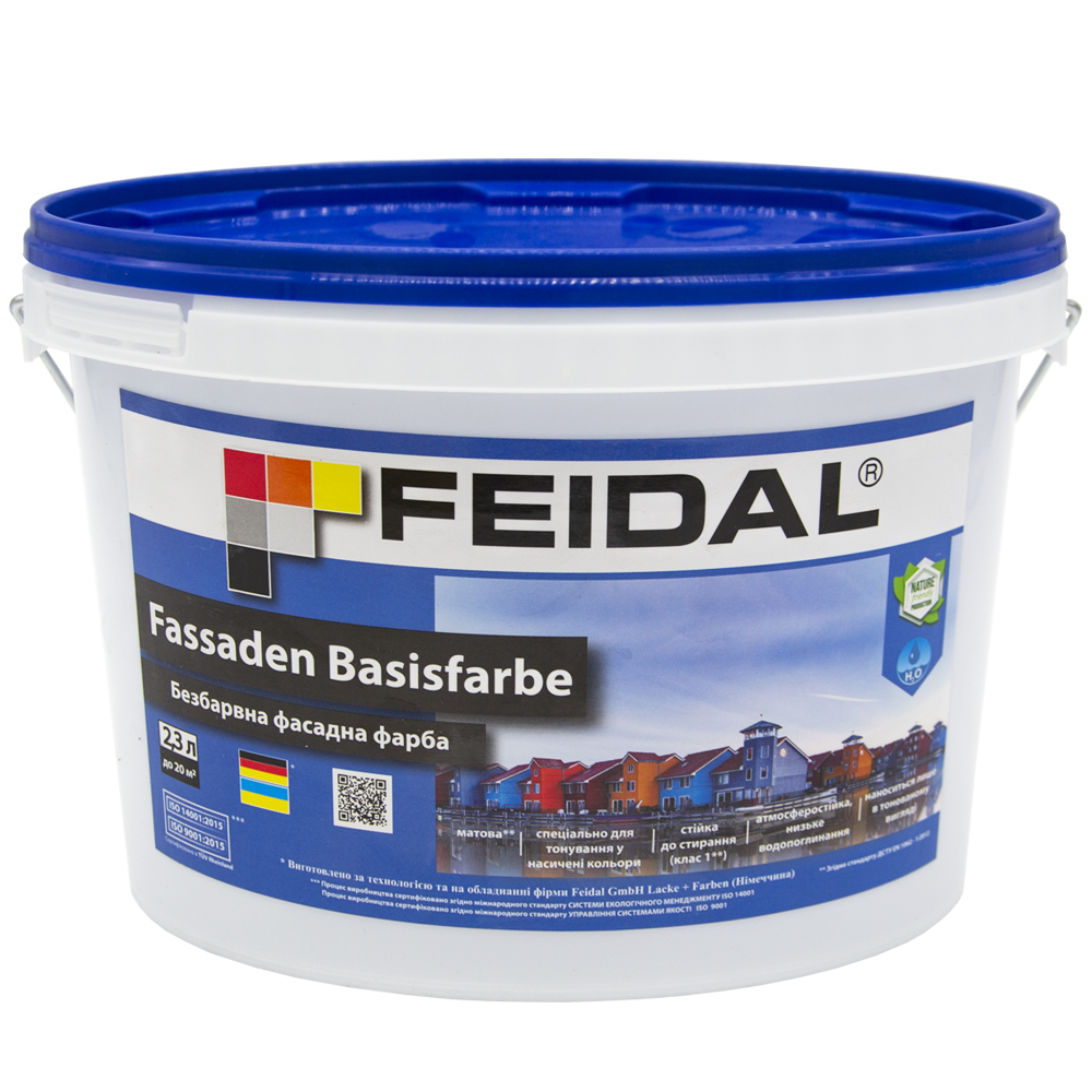 Краска фасадная Feidal Fassaden Basisfarbe бесцветная 2,3 л Тонированная (27581862) - фото 1 Краска фасадная Feidal Fassaden Basisfarbe бесцветная 2,3 л Тонированная (27581862) - фото 1