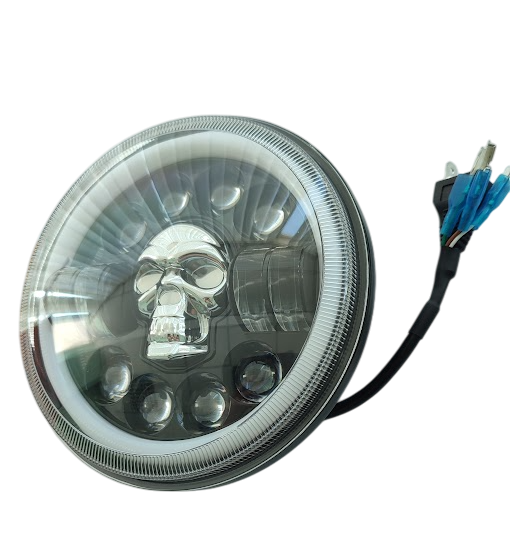 Оптика светодиодная Череп с подсветкой и линзами Днепр МТ Урал К-750 ИЖ Планета Юпитер 12V (580)