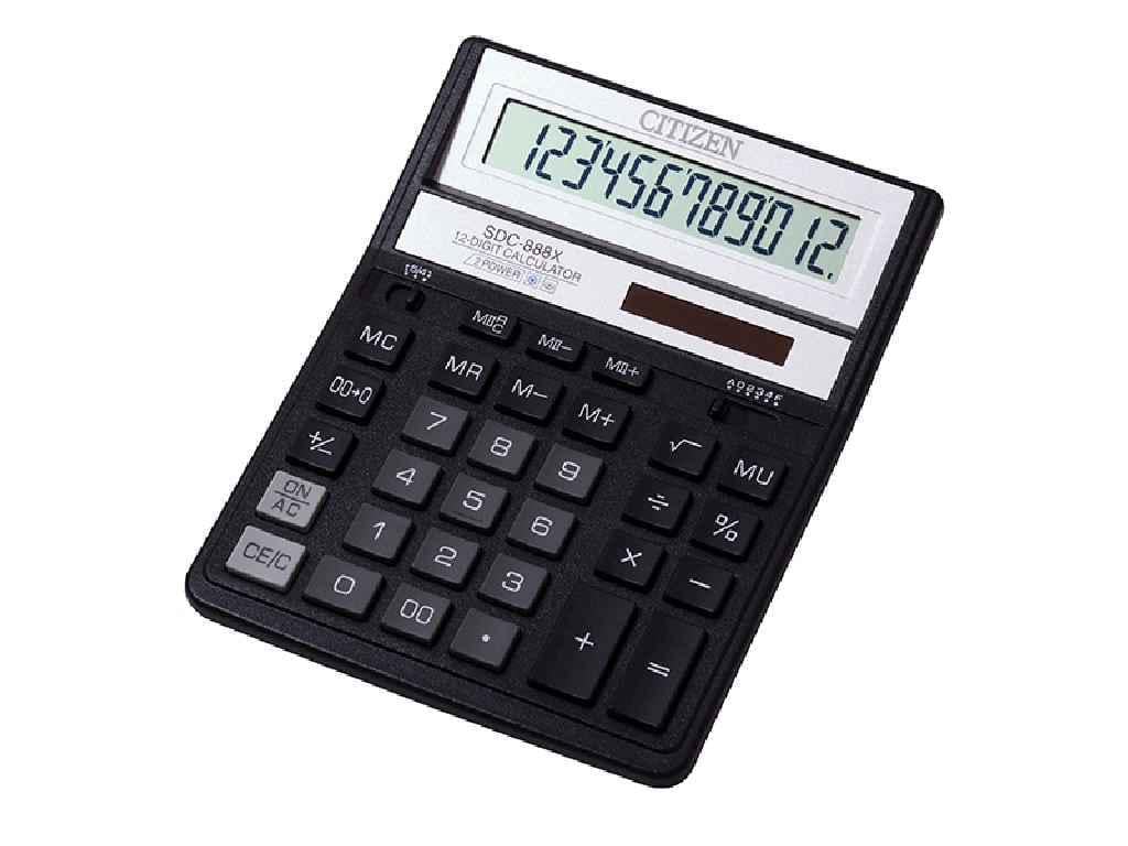 Калькулятор Citizen SDC-888 ХBK 12 разрядов Черный (761023)