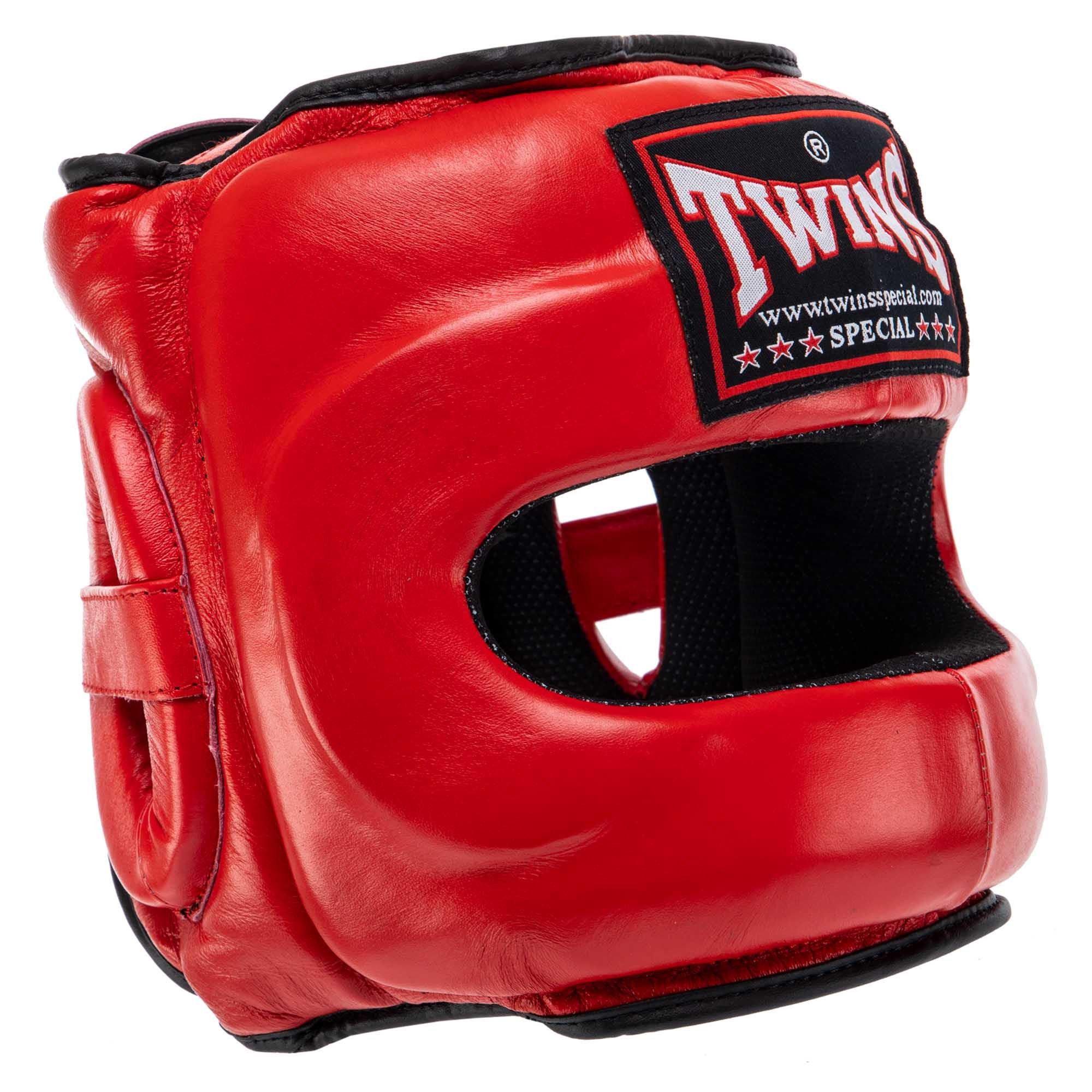 Шлем боксерский TWN STEEL FRAME BO-0573 с бампером кожаный XL Красный (BO-0573_Красный_XL)