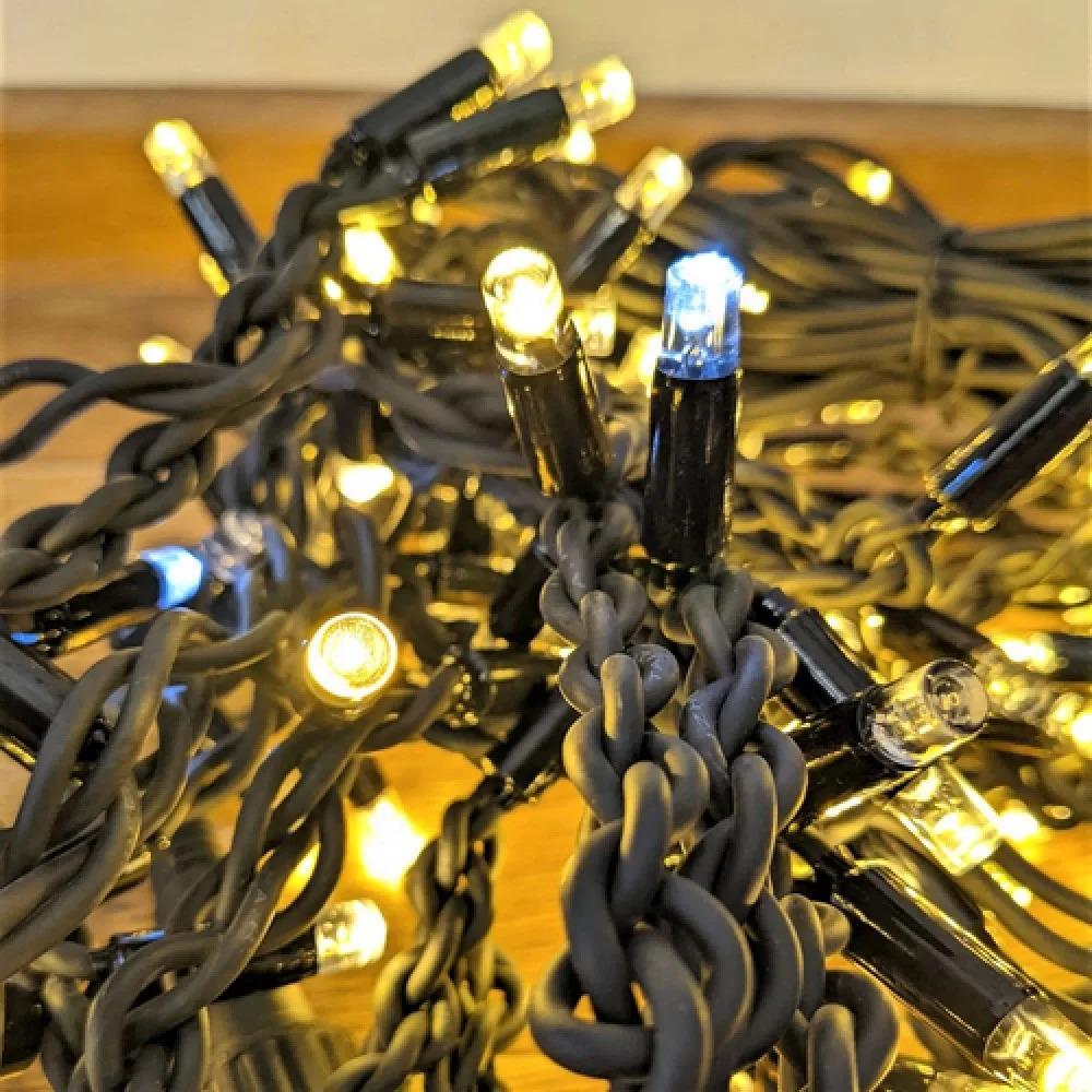 Гирлянда уличная Нить LED 100 Flash черный провод Теплый белый (1-181/1-84)