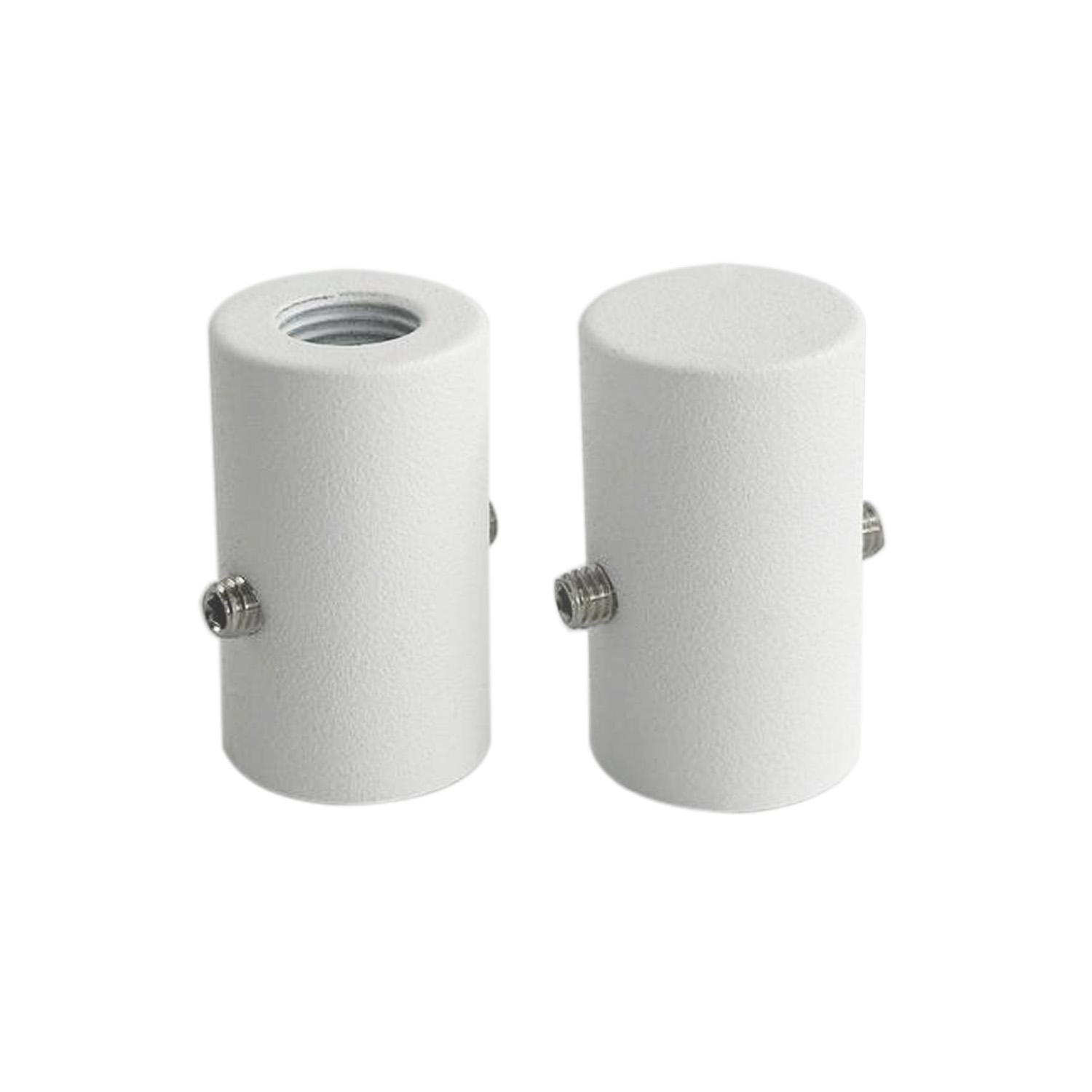 Комплект із 2 заглушок 18х30 мм для гнучкого неону ⌀13 мм металічні Білий