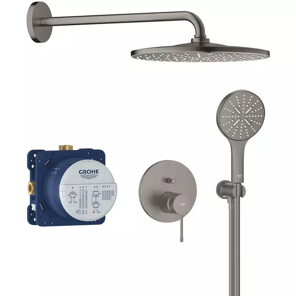 Душевая система скрытого монтажа Grohe Essence 25287AL0 на 2 выхода Графит матовый (35624034)