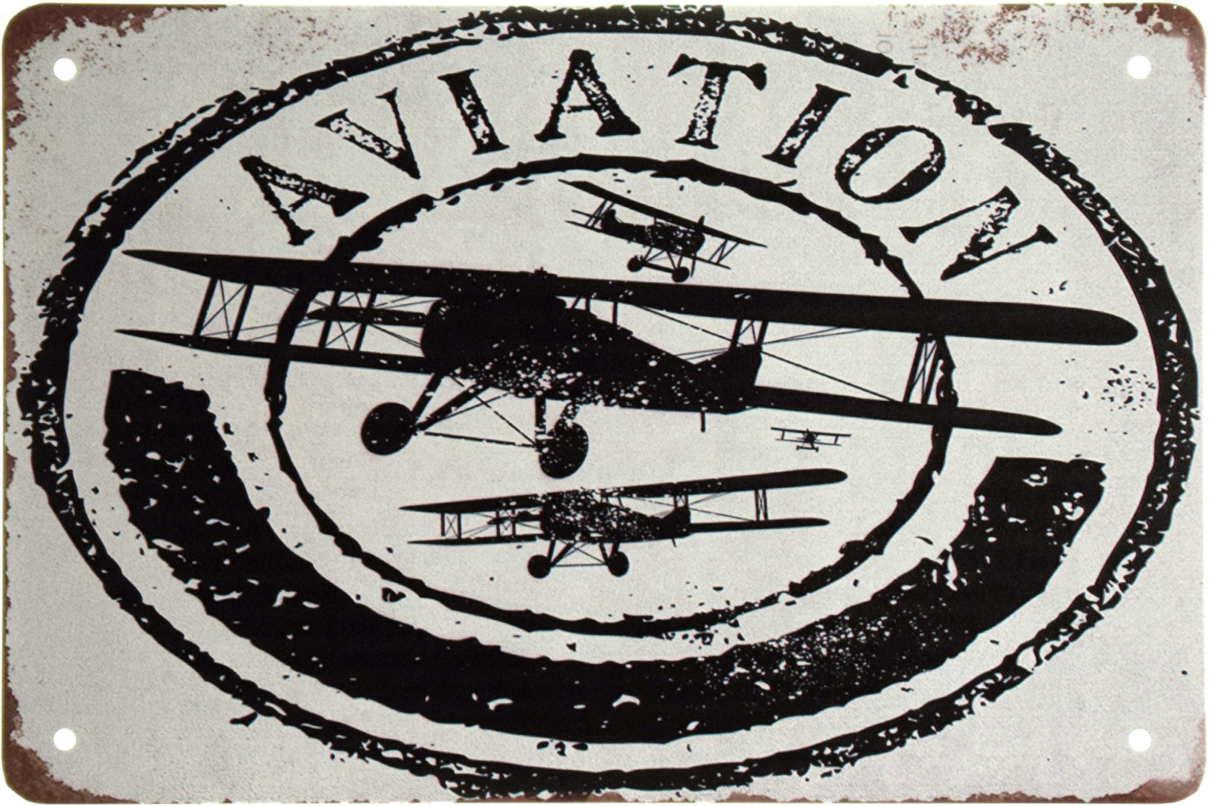 Табличка металлическая Авиация/Aviation 20x30 см