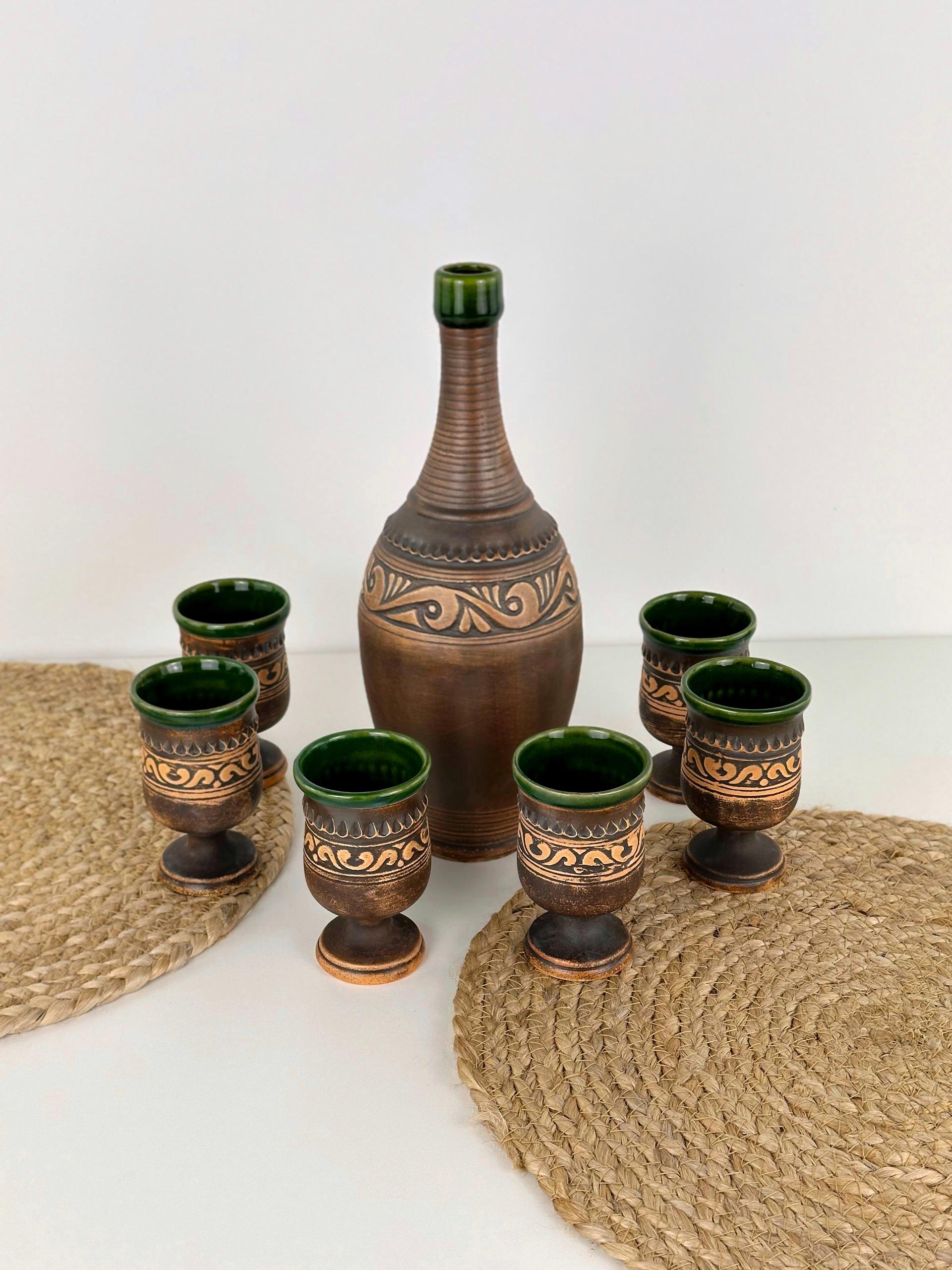 Набір глиняного посуду для подарунка Гражда на 6 чоловік Коричневий (17019-33) - фото 5 Набір глиняного посуду для подарунка Гражда на 6 чоловік Коричневий (17019-33) - фото 5