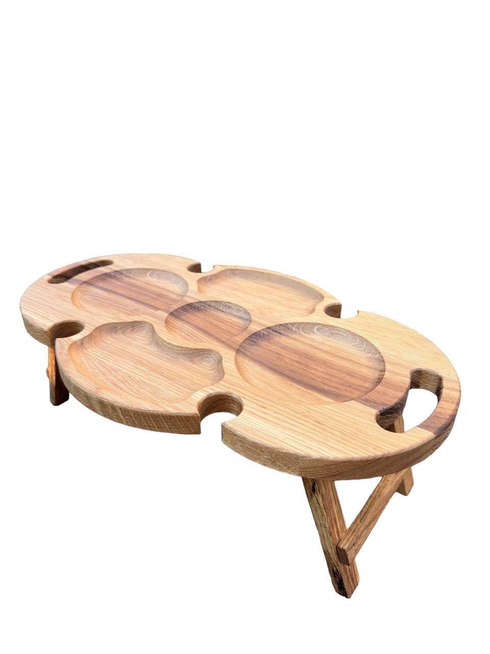 Столик винний Дуб с ручками 50x30x17 см (1764208863)