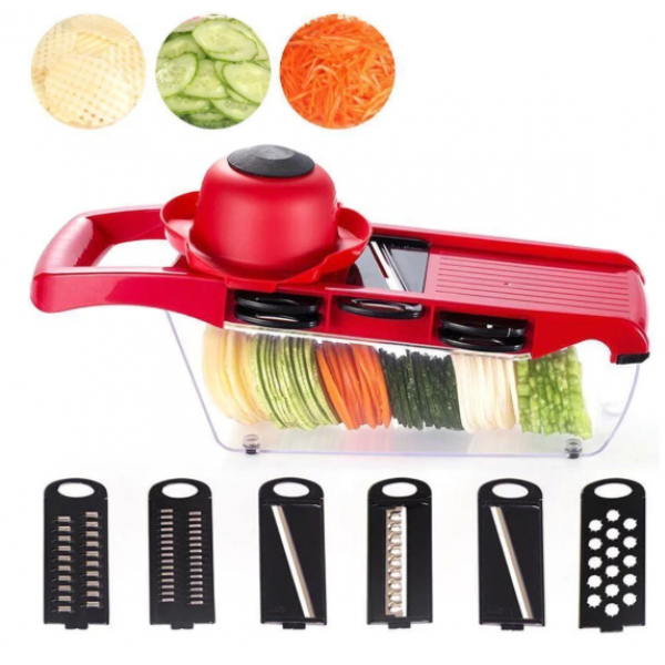 Мультислайсер для овочів і фруктів Mandoline Slicer із контейнером (1175165025) - фото 6