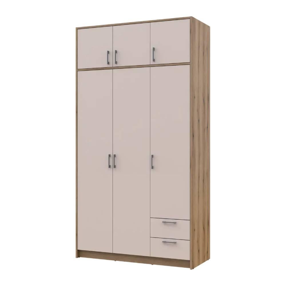 Шкаф Doros Ронди DRS-011667 с антресолью 3ДСП 121х52х236 см Дуб Артизан/Кашемир (80737819)