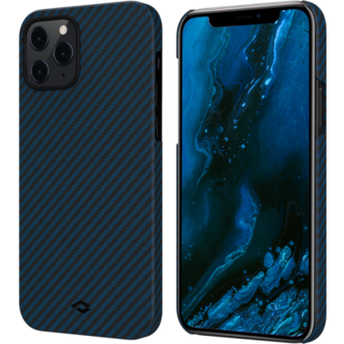Чехол накладка Pitaka MagEZ Case for iPhone 12 Pro Max, Twill Black/Blue (KI1208PM)
