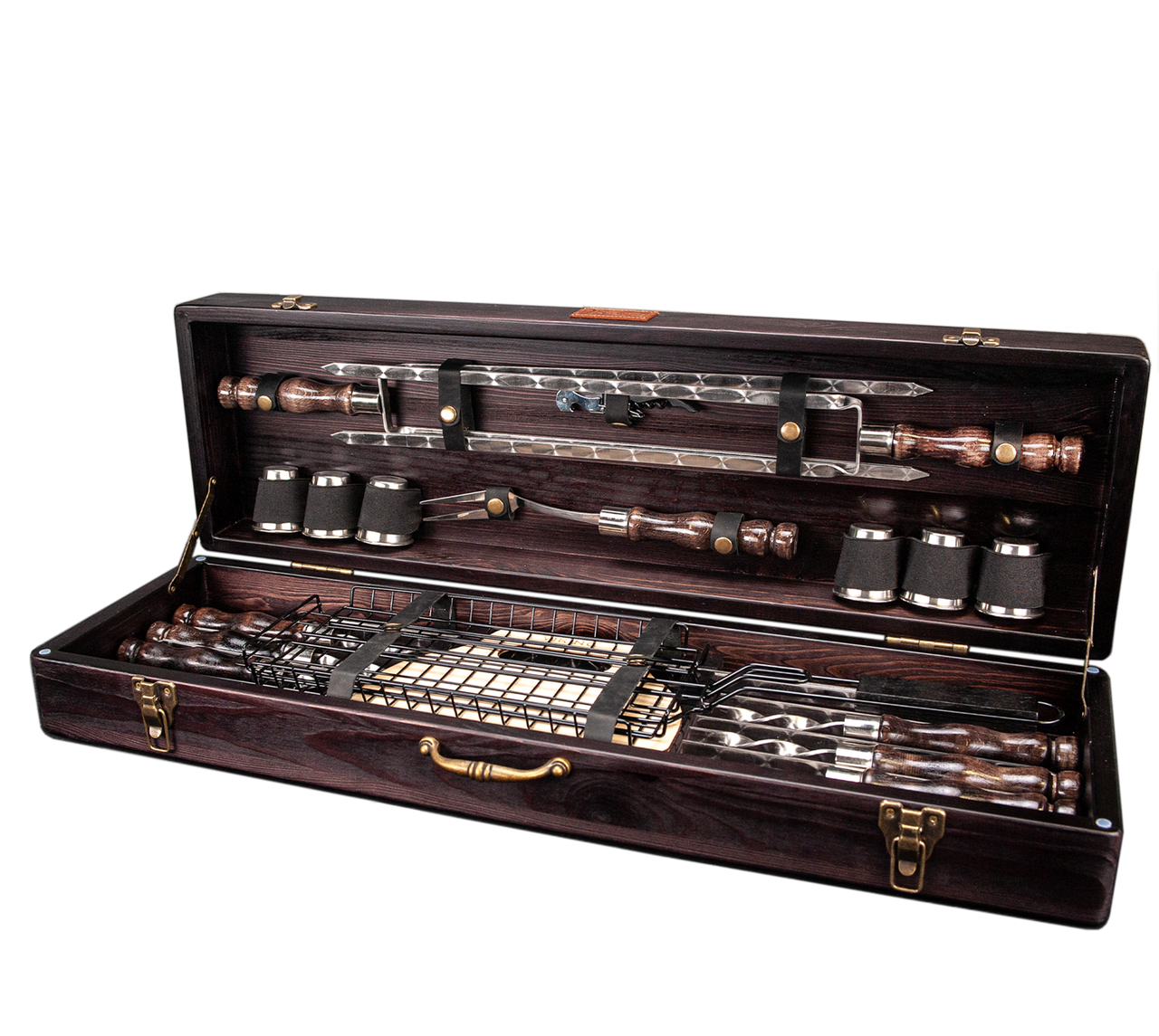 Набір для BBQ шампура у дерев'яному кейсі (2573867941)