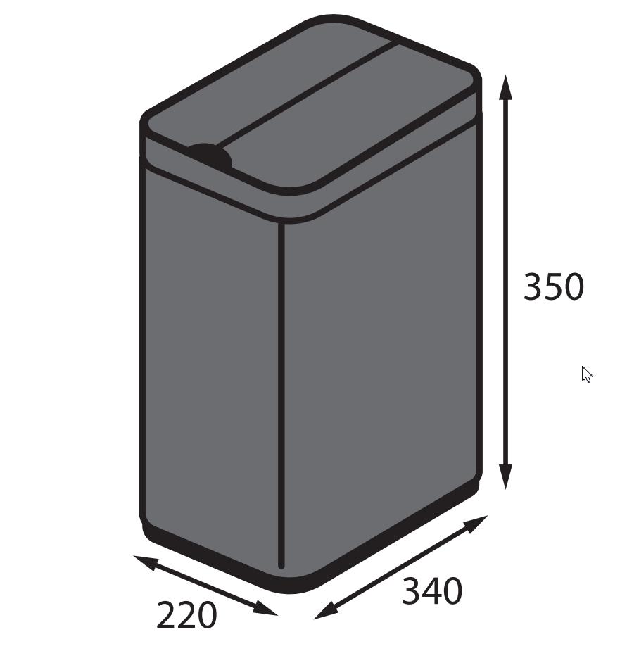 Відро для сміття KOER TC-020112-07 12 л з сенсорне прямокутне Графіт (KR5583) - фото 4