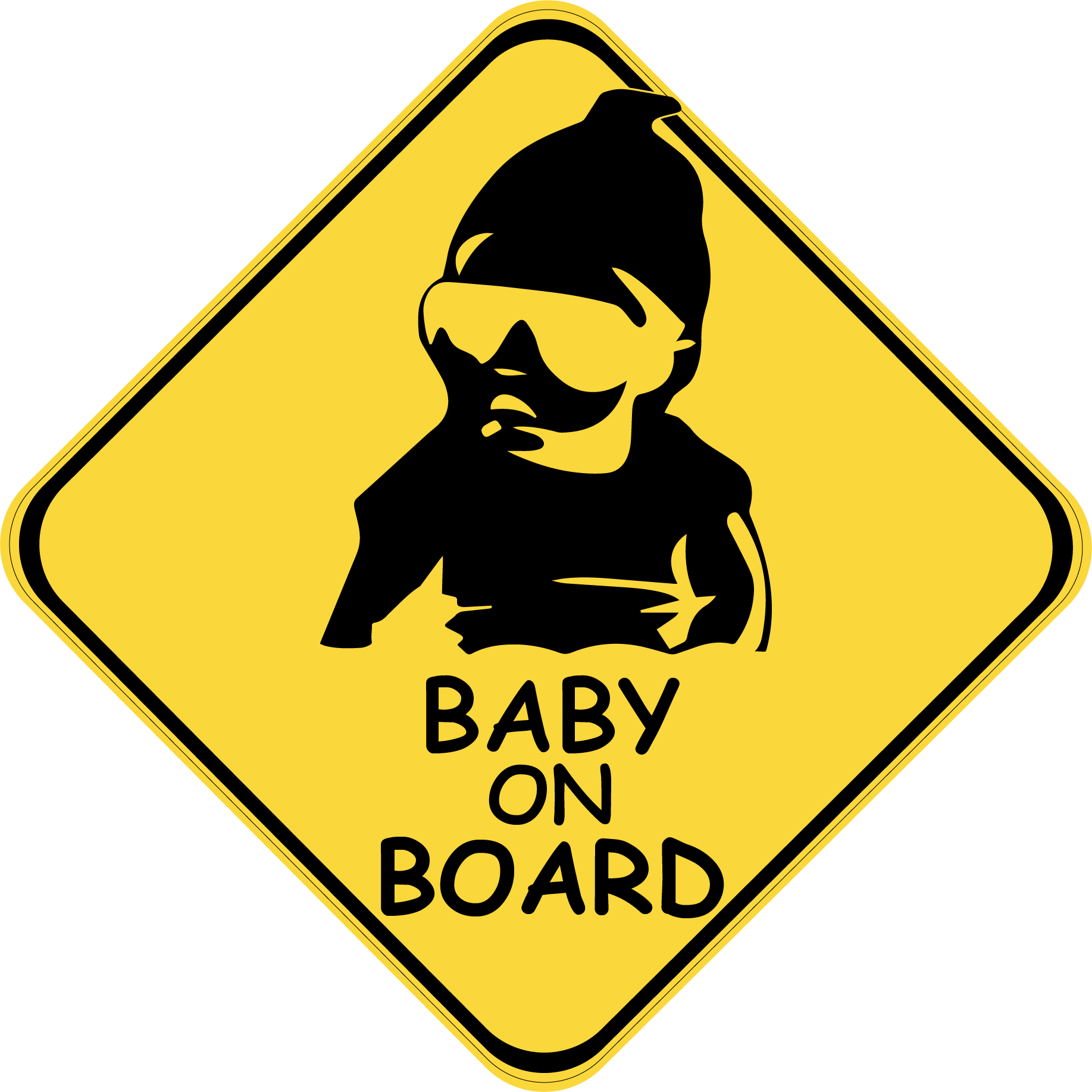 Знак на авто Baby on board Модный на магните