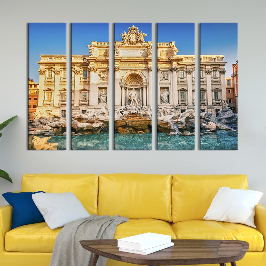 Модульна картина з 5 частин Чудовий фонтан Треві в Римі 155x95 см (326-51)