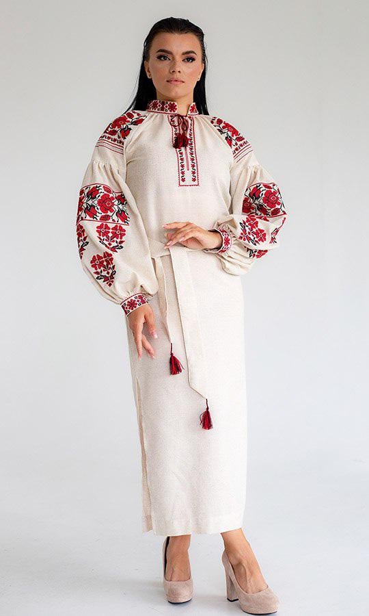 Сукня-вишиванка жіноча Вишиваночка р. 50 Бежевий (1290)
