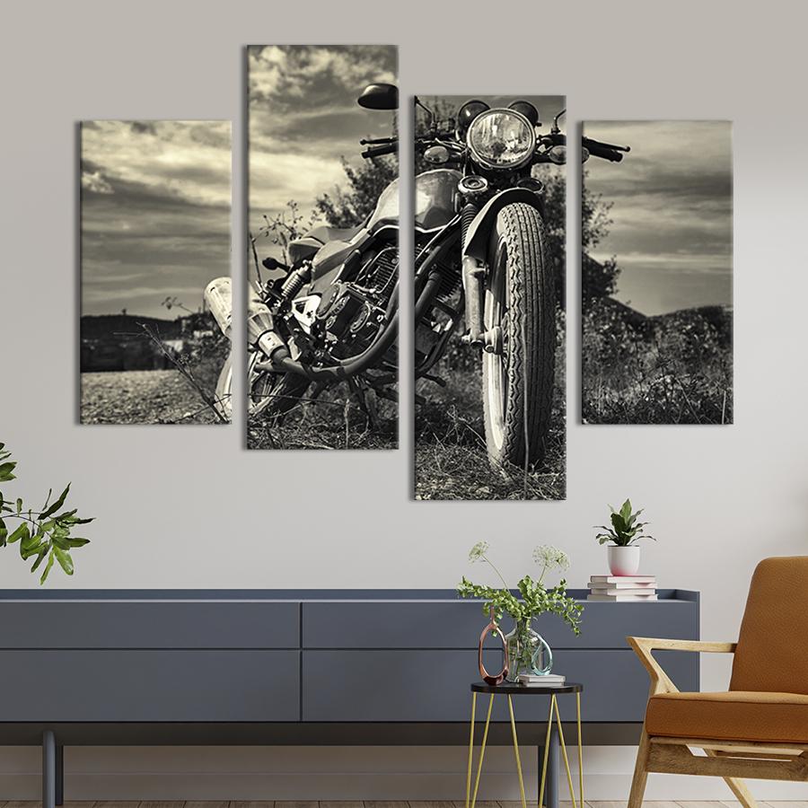Картина модульная из 4 частей Мощный Harley Davidson M 89x56 см (96-42)