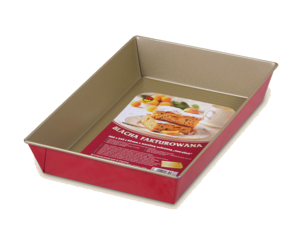 Противень SNB Non-stick гофрированный с антипригарным покрытием 36х24,5х6 см Красно-золотой