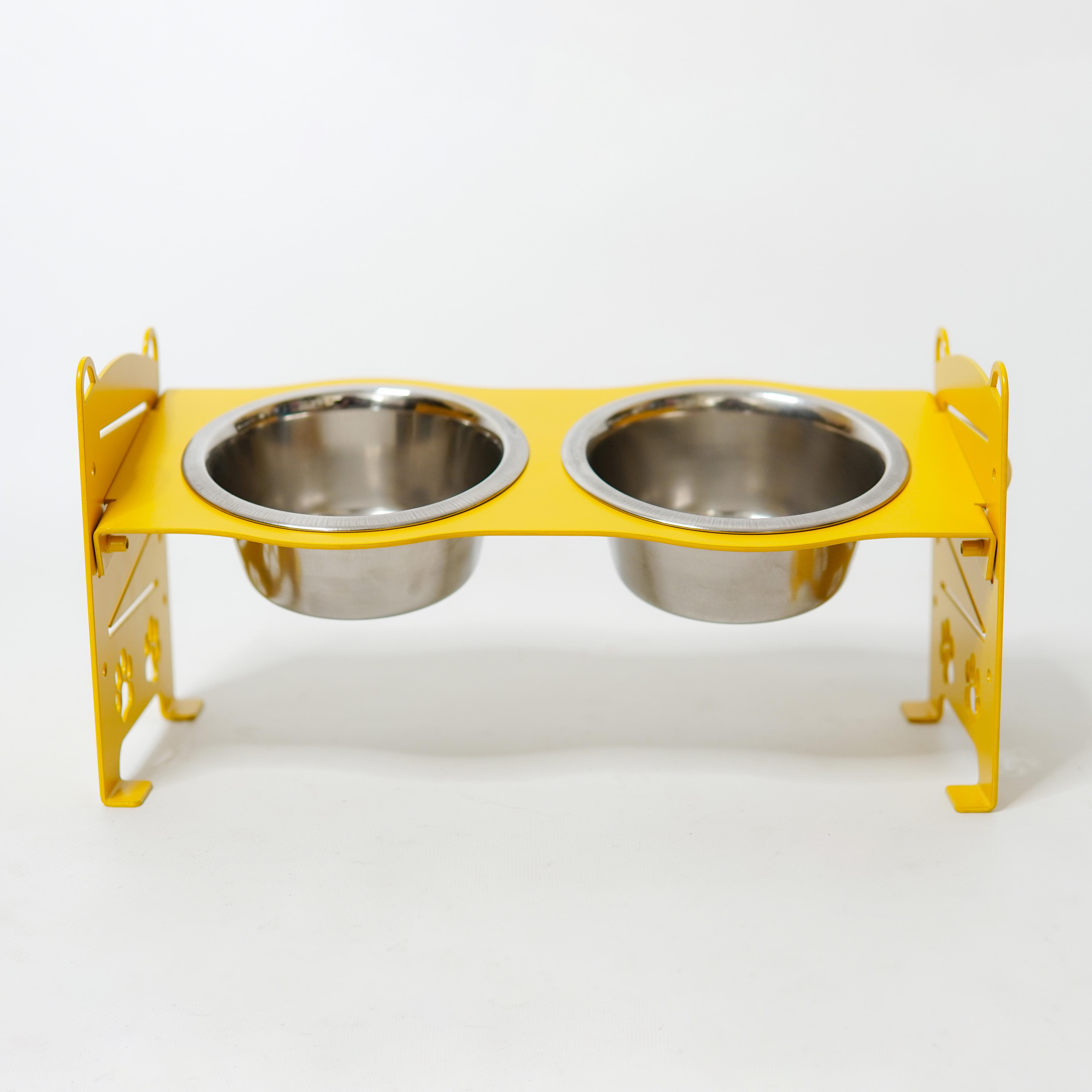 Кормушка для котов разборная-регулируемая 61-137 мм 0,45 л Желтый (1024584к) - фото 1