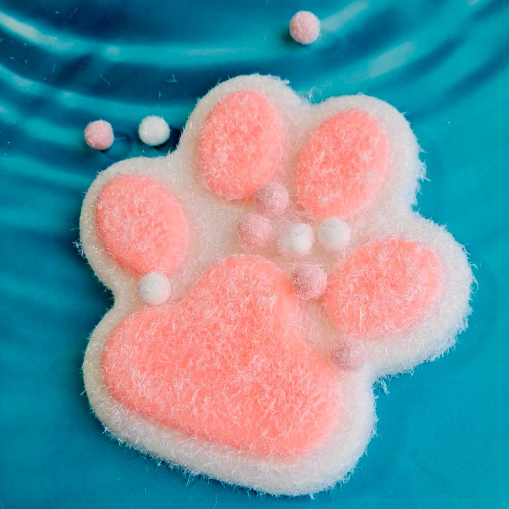 Антистрес сквіш таба лапка 14 см Біло-рожевий (2458788242)