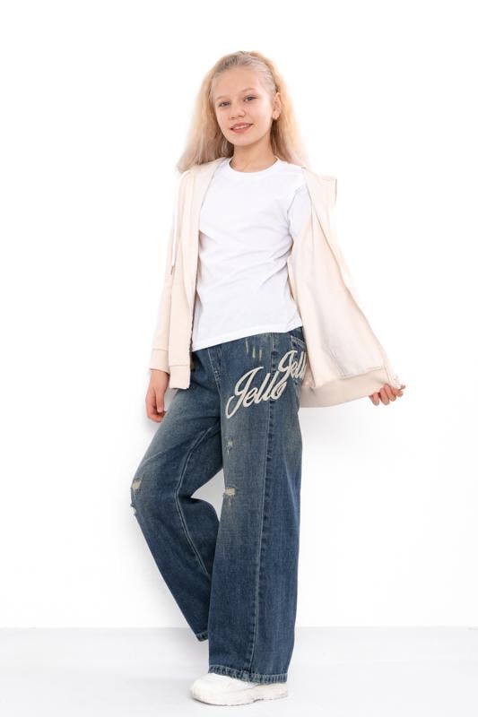 Джинси підліткові демісезонні труби для дівчинки Носи Своє 170 см Темно-синій (17105)