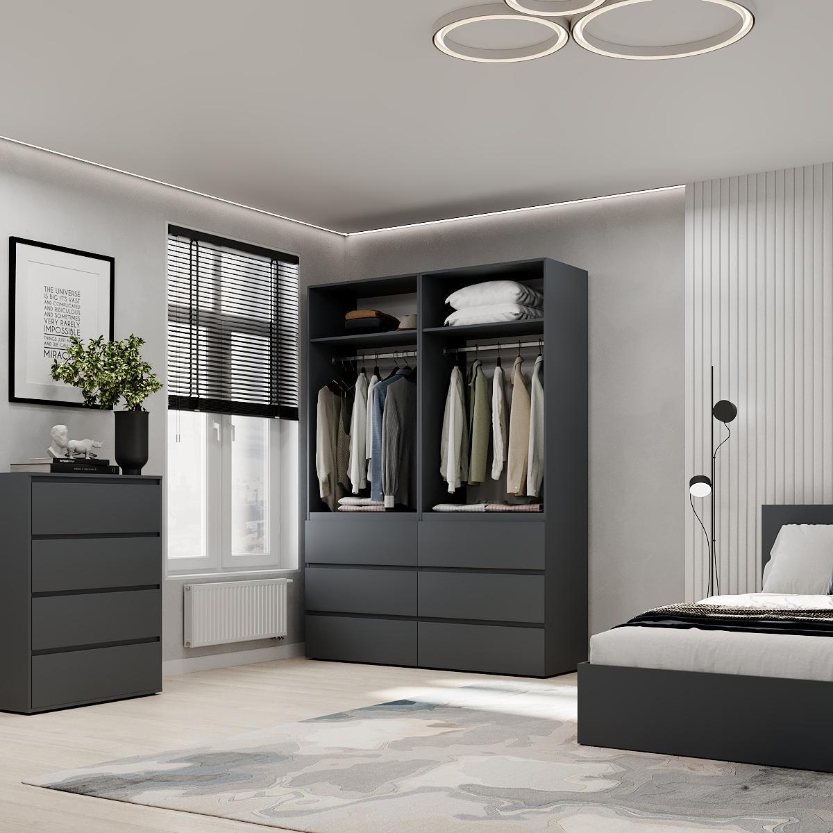 Шафа розпашна комбінована ART IN HEAD №10 Light 1600x500x2200 мм Графіт сірий (GALTK0107000000) - фото 4 Шафа розпашна комбінована ART IN HEAD №10 Light 1600x500x2200 мм Графіт сірий (GALTK0107000000) - фото 4