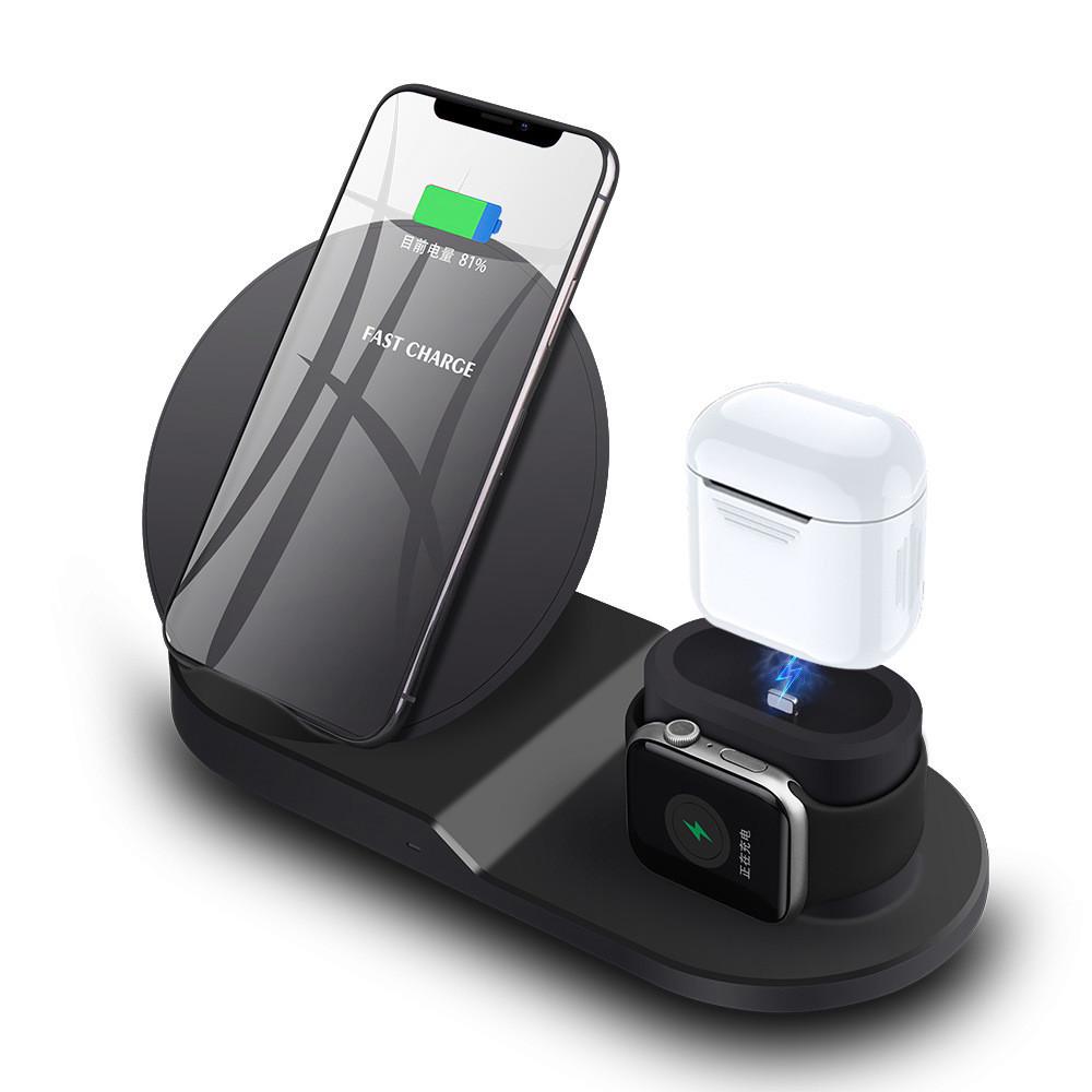 Станция беспроводной зарядки Qi Dock Station N30 3в1 для телефона/часов/наушников (1496132470)