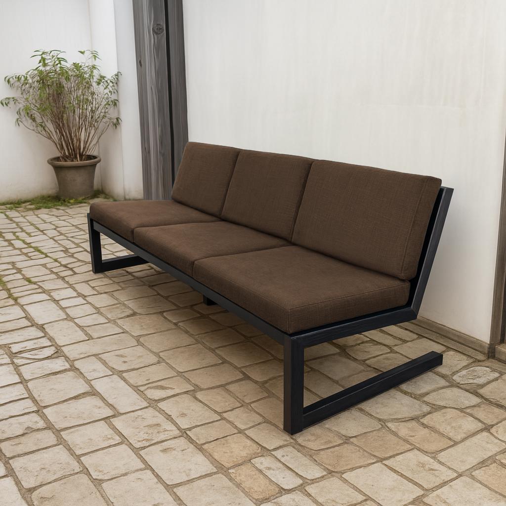 Диван металевий Tobi Sho Флекс/DV6 з 6 подушками 750х1560х700 мм рогожка 08/Коричневий (DV069390) - фото 2