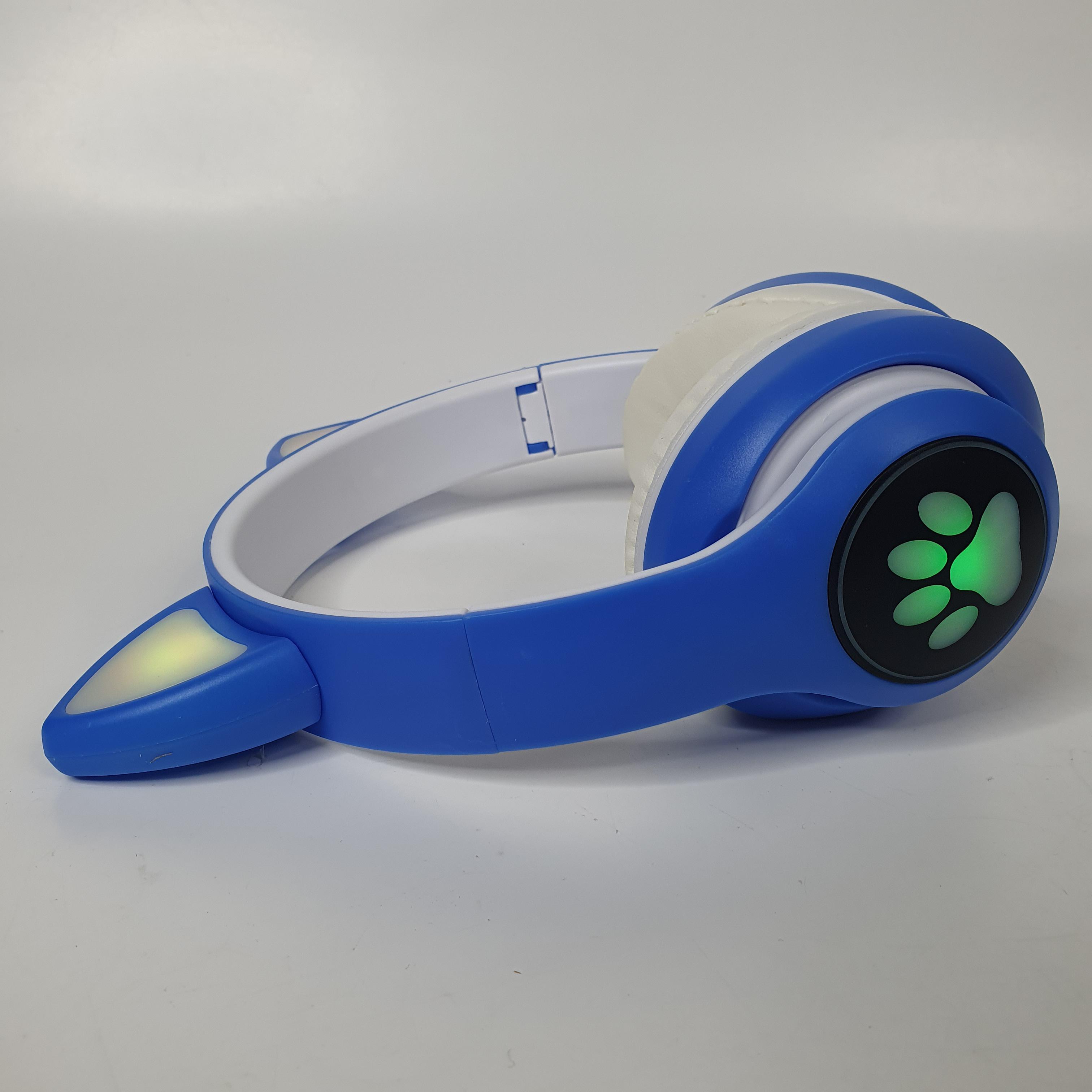 Навушники Cat Bluetooth MP3/FM STN-28-D1 з котячими вушками 400 мАг Синій - фото 6