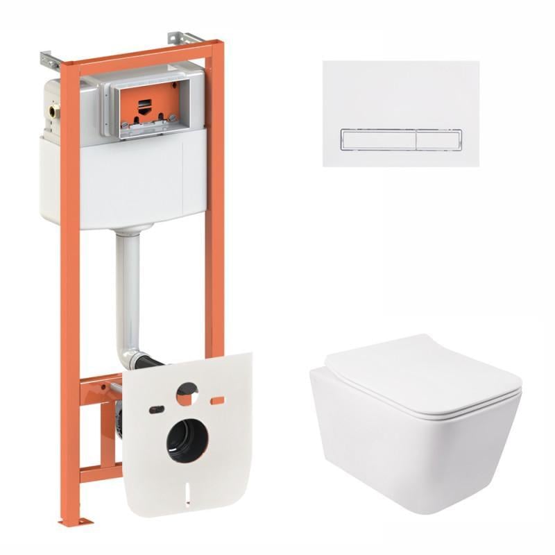 Инсталляция Q-tap 3в1 Nest QT0133M425 с панелью смыва QT0111M08V1384W + унитаз с сиденьем Crow QT05335170W (10438)