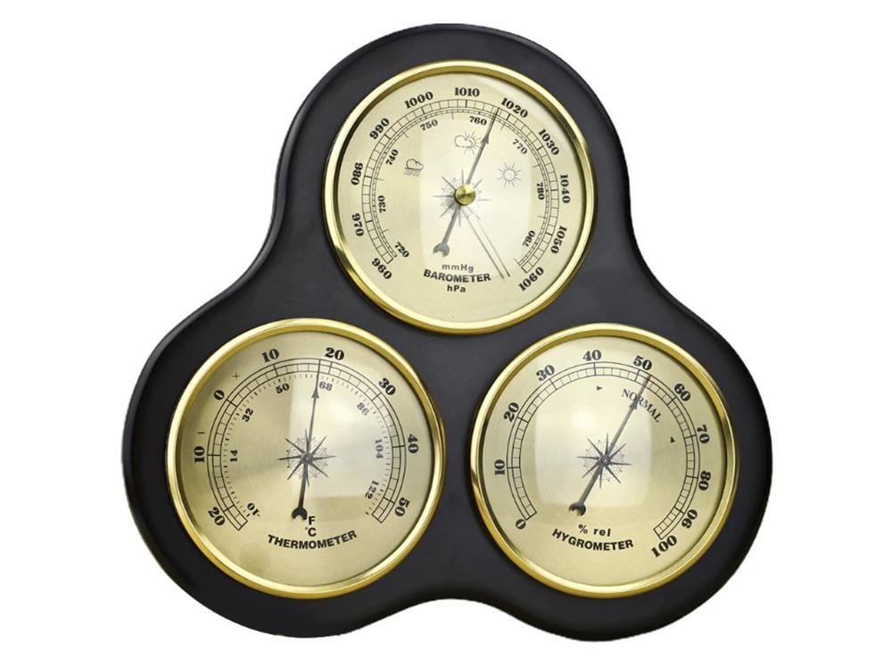 Барометр с гигрометром и термометром в ретро стиле деревянный (1010-361-00)