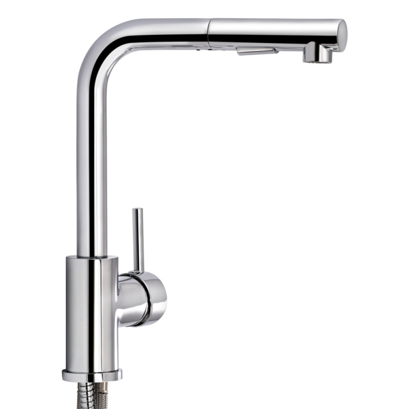 Смеситель для кухни Q-TAP Kuchyn QTKUCH91107FC с выдвижным душем Хром (77427)