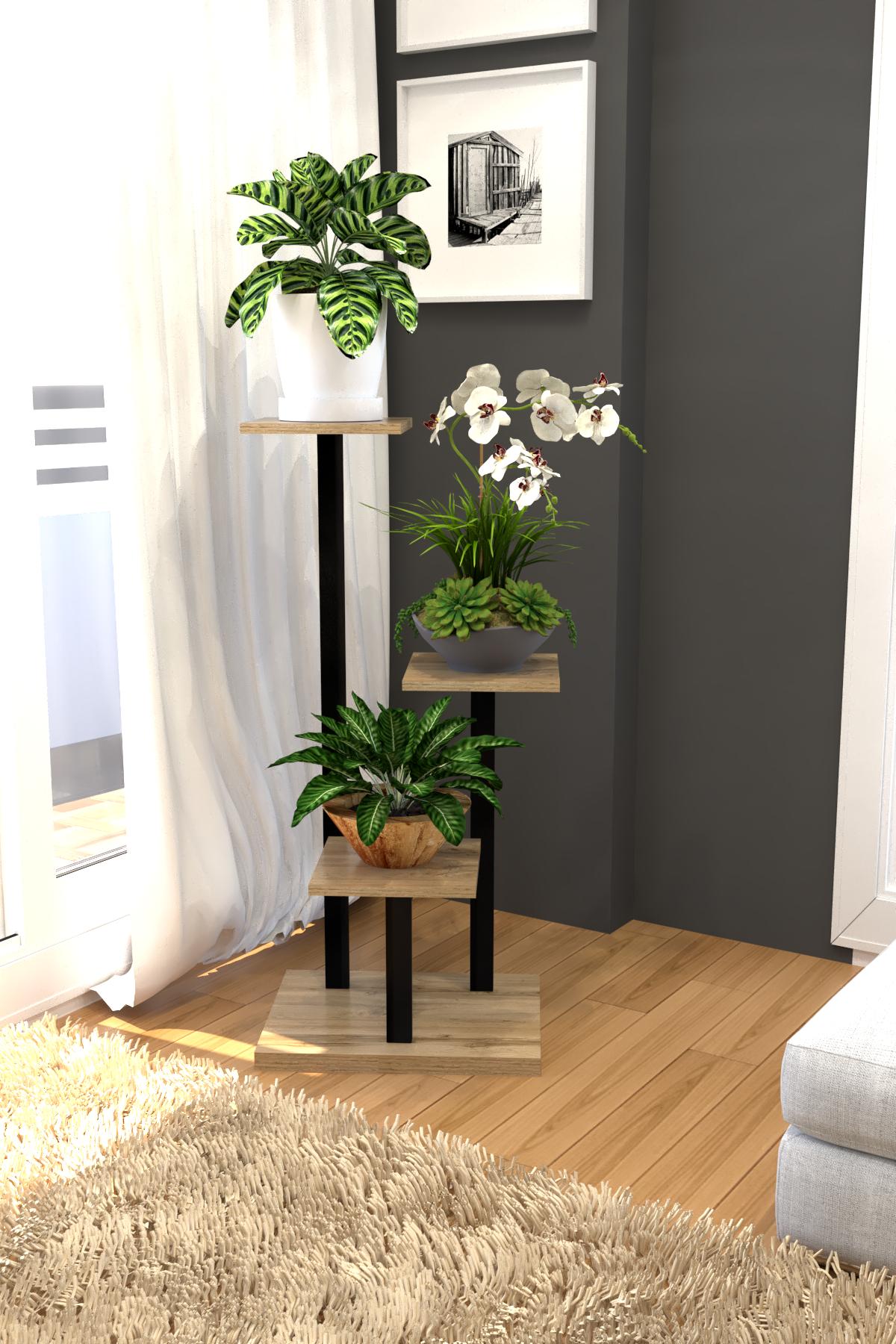 Підставка під квіти EcoLoft Елара DSP-1279-1 в стилі лофт Дуб аппалачі (29878575)