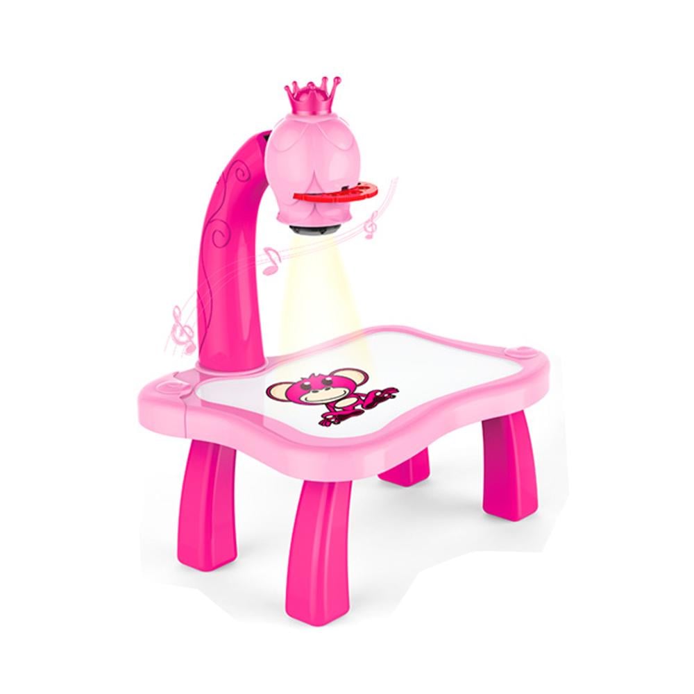 Проектор детский для рисования с музыкой 24 картинки 12 фломастеров Розовый (AK 0001 AB-1)