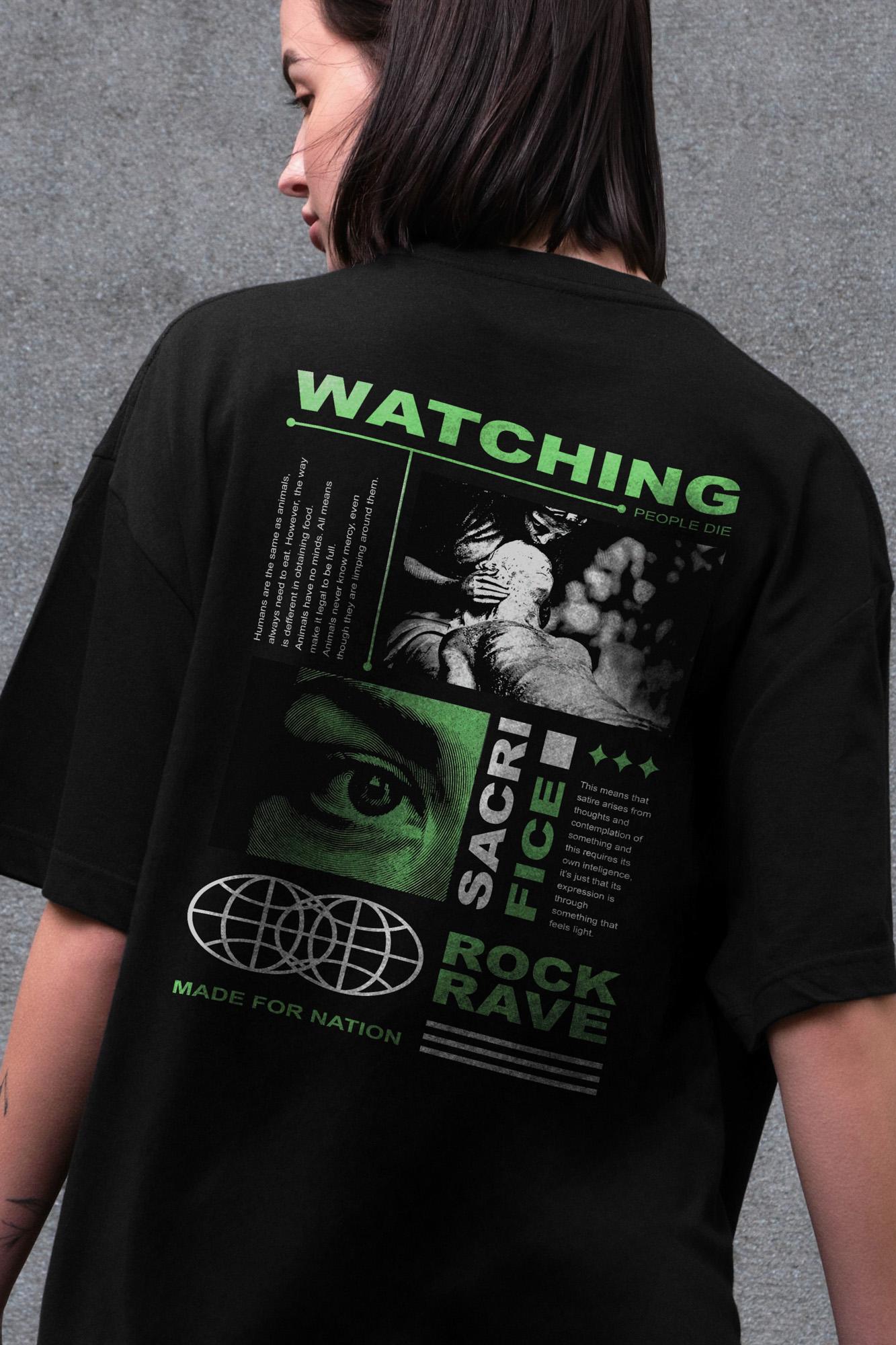 Футболка женская Without Watching с принтом оверсайз S/M Black (S8049521) - фото 2 Футболка женская Without Watching с принтом оверсайз S/M Black (S8049521) - фото 2