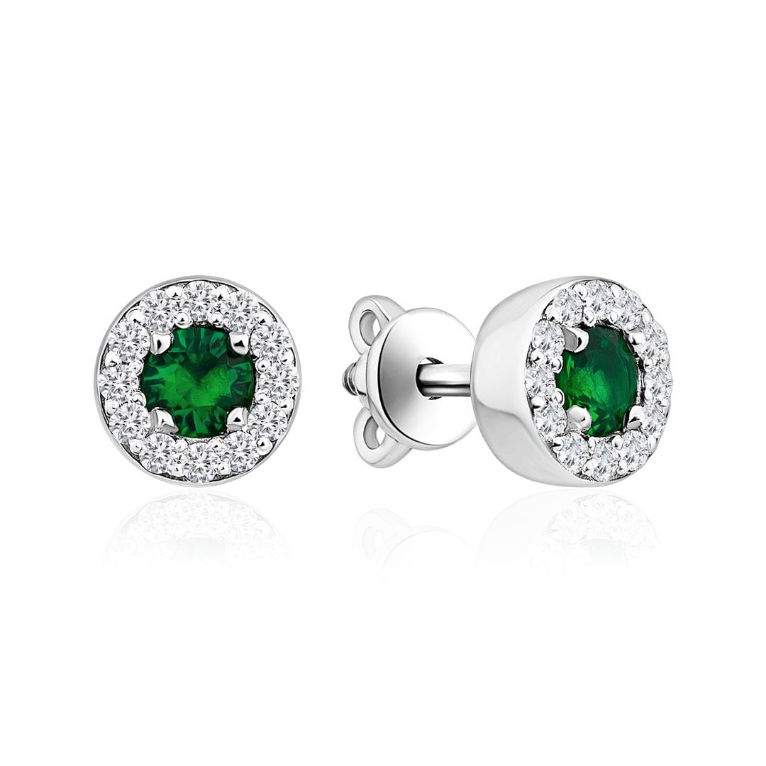 Серьги серебряные Featherington Emerald 925° (20888z)