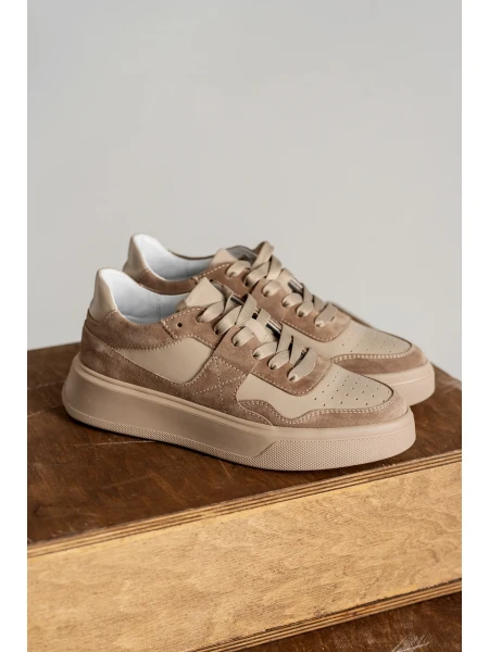 Кеды женские кожаные с бежевыми замшевыми вставками р. 36 23,5 см Коричневый - фото 5 Кеды женские кожаные с бежевыми замшевыми вставками р. 36 23,5 см Коричневый - фото 5