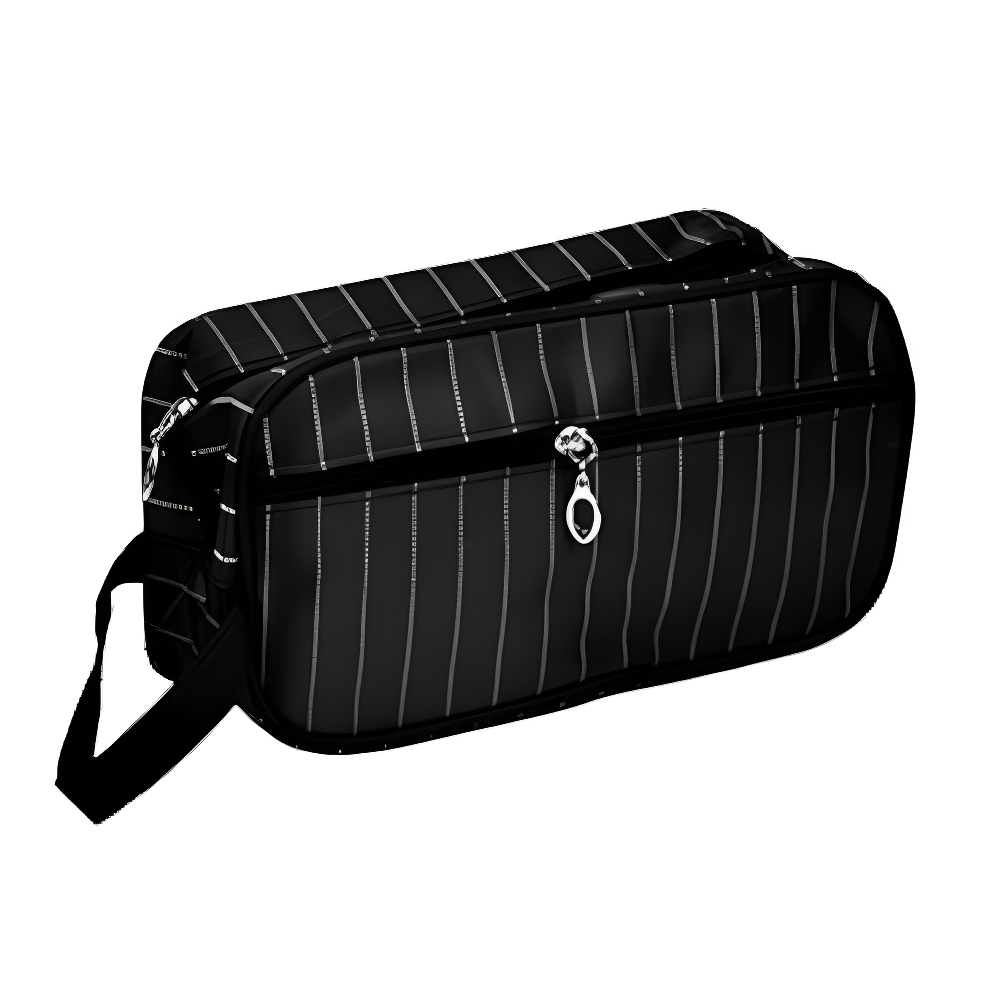Сумка дорожная косметичка Stenson Stripes водостойкая с ручкой 25x13x9 см принт полоска Черный (R97541)