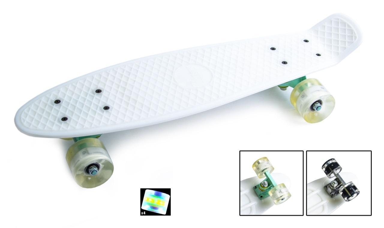 Пенніборд 22" світлові колеса Білий (657503712) - фото 2