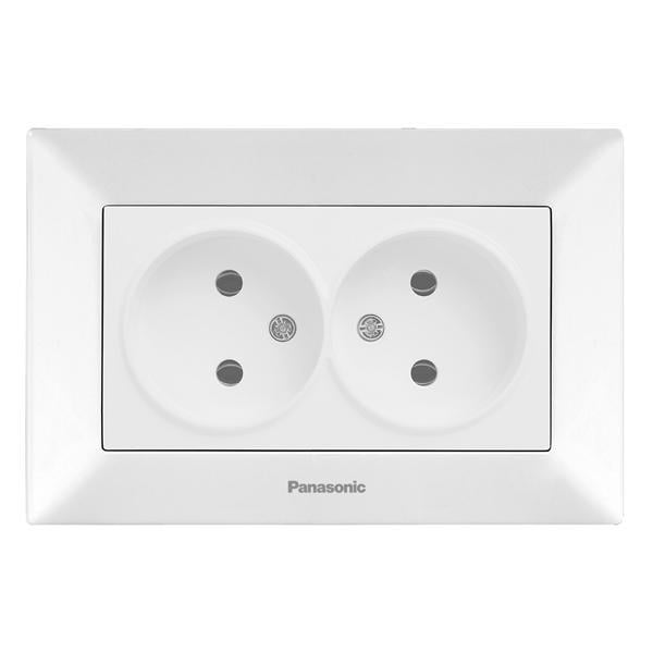 Розетка Panasonic Arkedia Slim подвійна Білий (23830972)