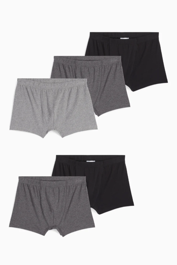 Набор трусов боксеры мужской C&A М 5 шт. Черный/Серый/Темно-серый (3456786)