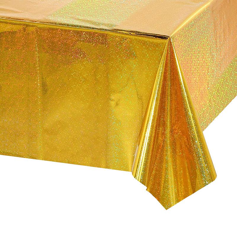 Скатерть клеенка из фольги с голограммой 270x100 см Золотистый (18256/1) - фото 3 Скатерть клеенка из фольги с голограммой 270x100 см Золотистый (18256/1) - фото 3