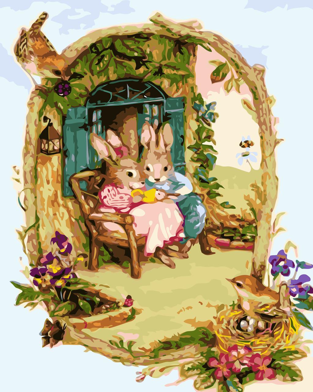 Картина по номерам Идейка Заюшкины посиделки 40x50 см (skl-КНО2490)