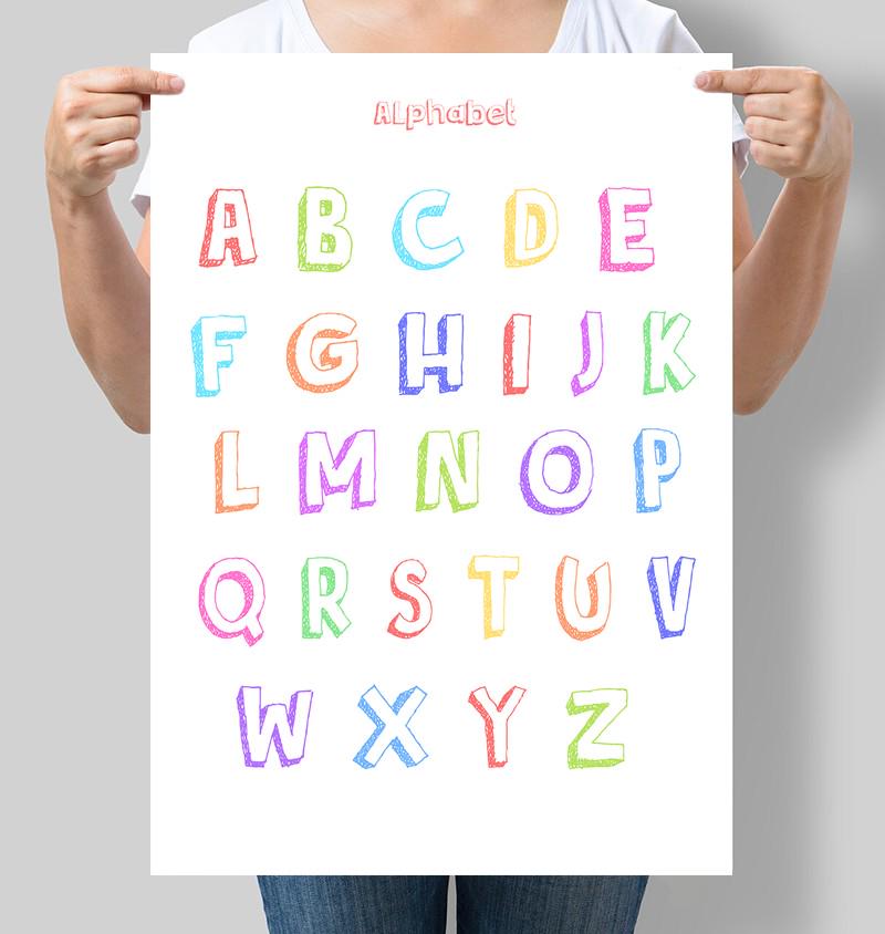 Постер детский Английский алфавит 30x42 см A3 без рамки (D003_A3)