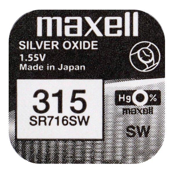 Батарейка годинникова срібно-цинкова Maxell 315/314 SR716SW 1,55V блістер (3329)